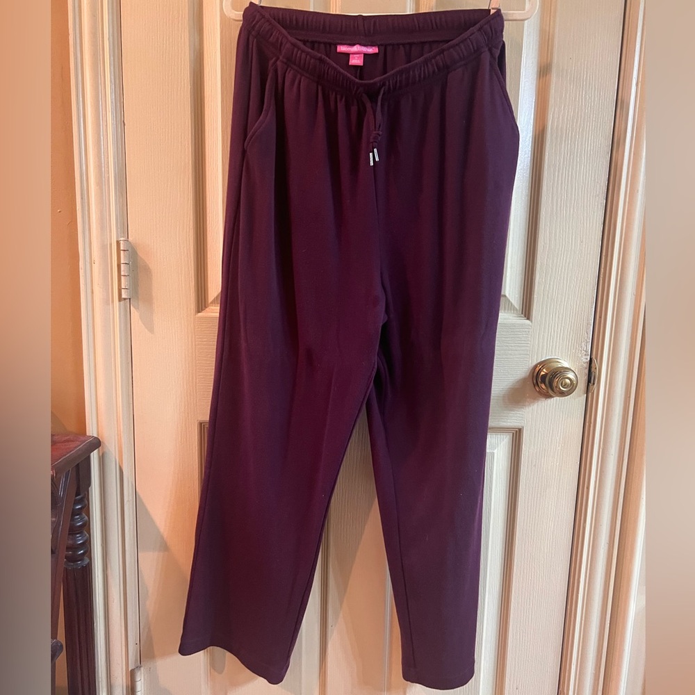 Woman Within Sweatpants Size 14/16. Color is burgundy.